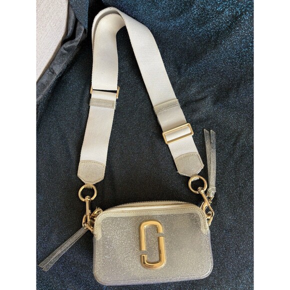Marc Jacobs Handbags - Marc Jacobs Glitter Jelly Snapshot Crossbody Camera Bag Taupe Clear Gold Hardwar